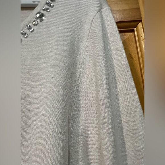 George brand size XL rhinestone embellished lightweight sweater - Picture 4 of 9